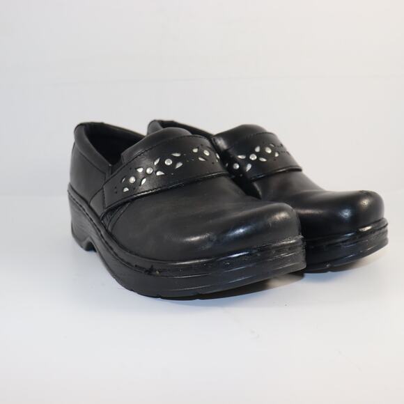 Klogs Footwear Women's Black Leather Slip-On Clogs – Size 8.5 - Picture 1 of 5